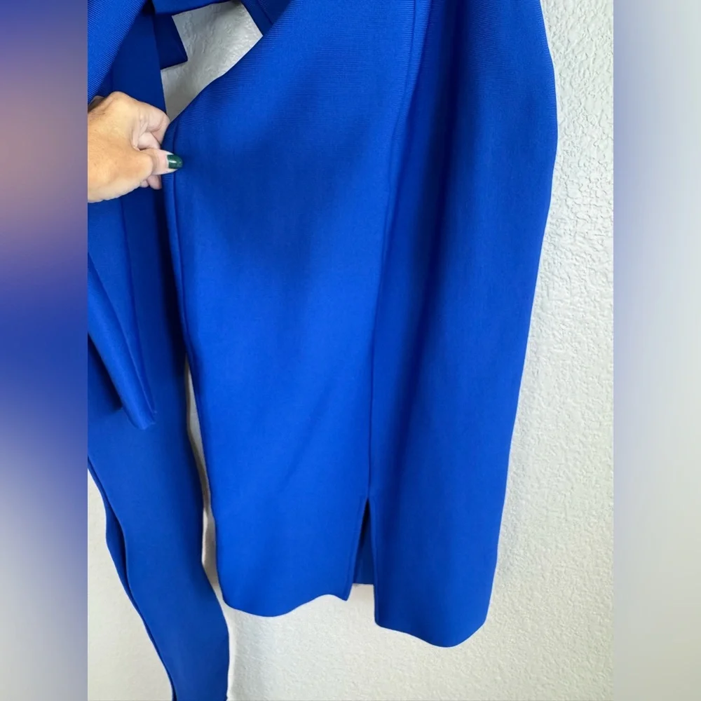 Elliatt Rhiannon Midi One Shoulder Bow Dress in Cobalt Blue size Small $230 - Picture 10 of 13